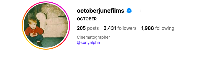 October June Films Instagram